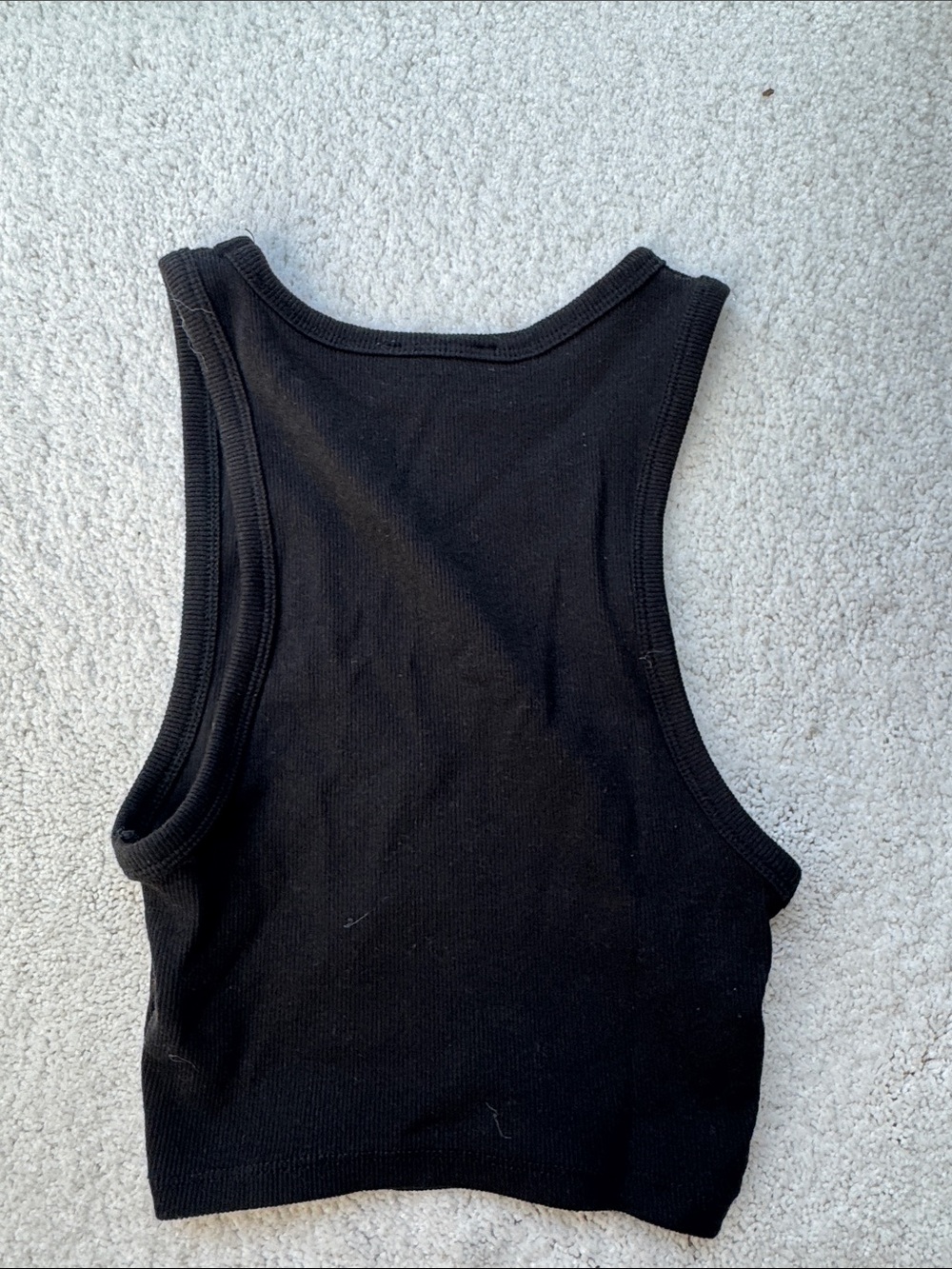 Zara Black Ribbed Cropped Tank - Picture 3 of 3